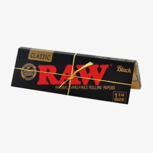 Raw 1& 1/4 Black Classic Natural Unrefined rolling papers